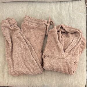 Cozy Rose Pink Tan Matching Pajama Set